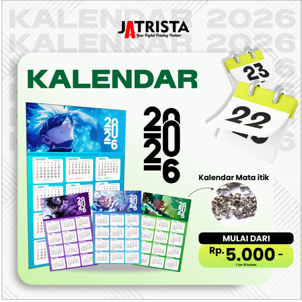 KALENDER DINDING 2026 CUSTOM A3 | KALENDER CUSTOM | CETAK KALENDER AESTHETIC CUSTOM | KALENDER FOTO|