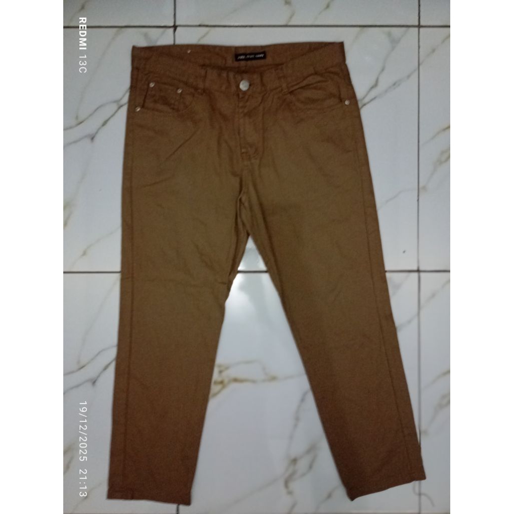 preloved celana panjang jeans pria coklat jiggy gen jeans