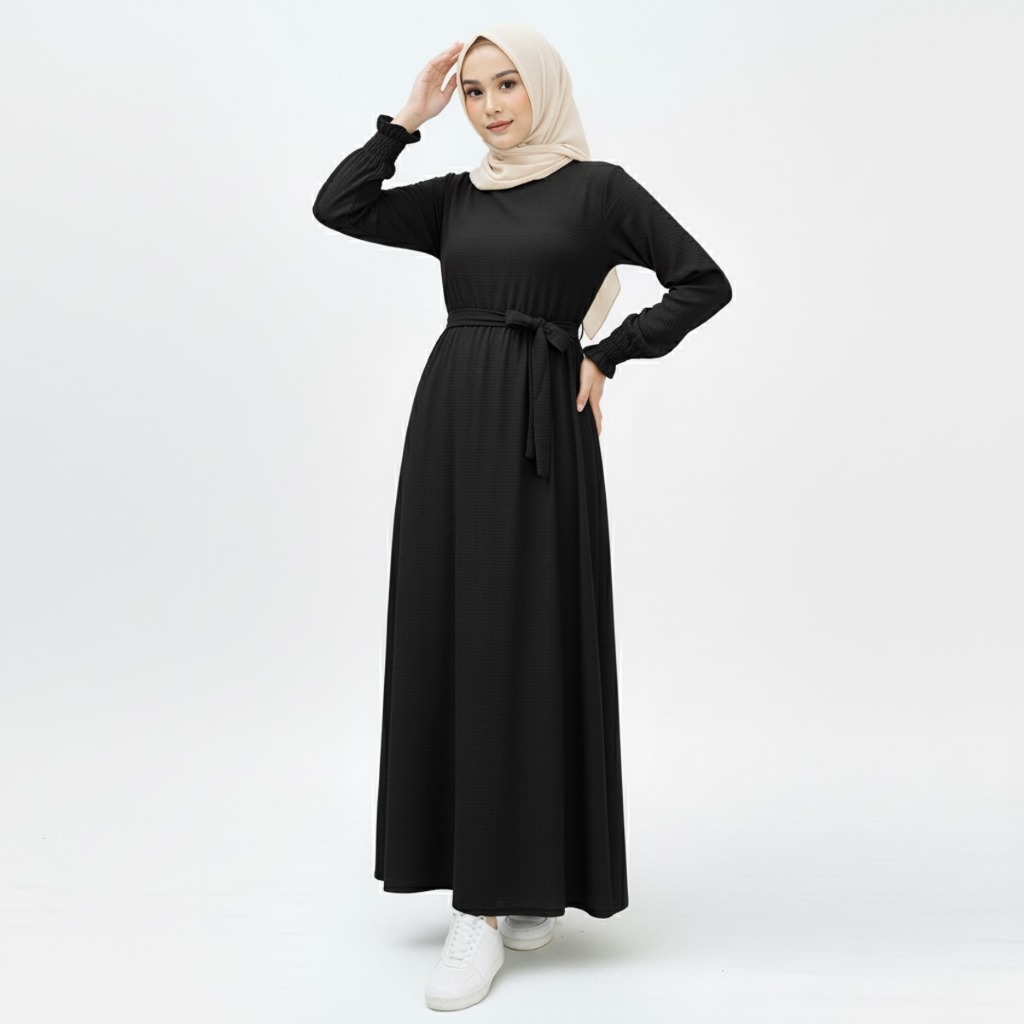 Zalifa Dress Gamis Terbaru Gamis Lebaran Abaya Crinkle Baju Wanita Muslimah Lebaran Maxi 2026 RMD09