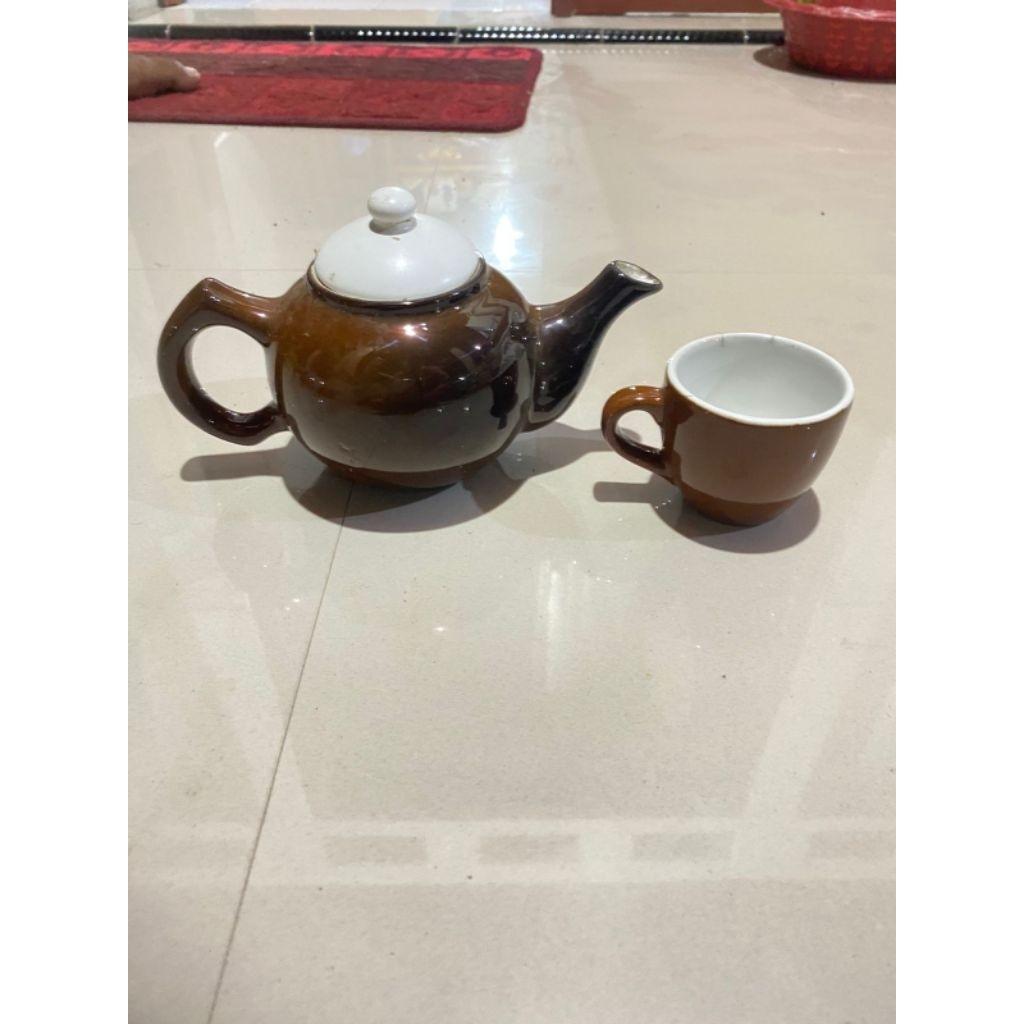 set teko + cangkir keramik SALE