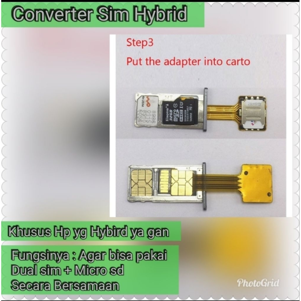 Converter Sim Nano to Nano Hybrid adapter sim Nano ke nano sim hybrid extension