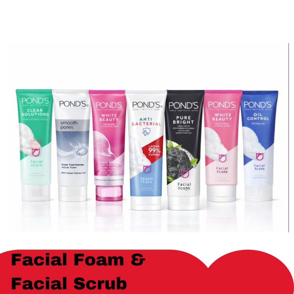 Pond's Clear Solution Facial Scrub - Oil Control Look - Ponds Facial Foam White Beauty Pinkish White