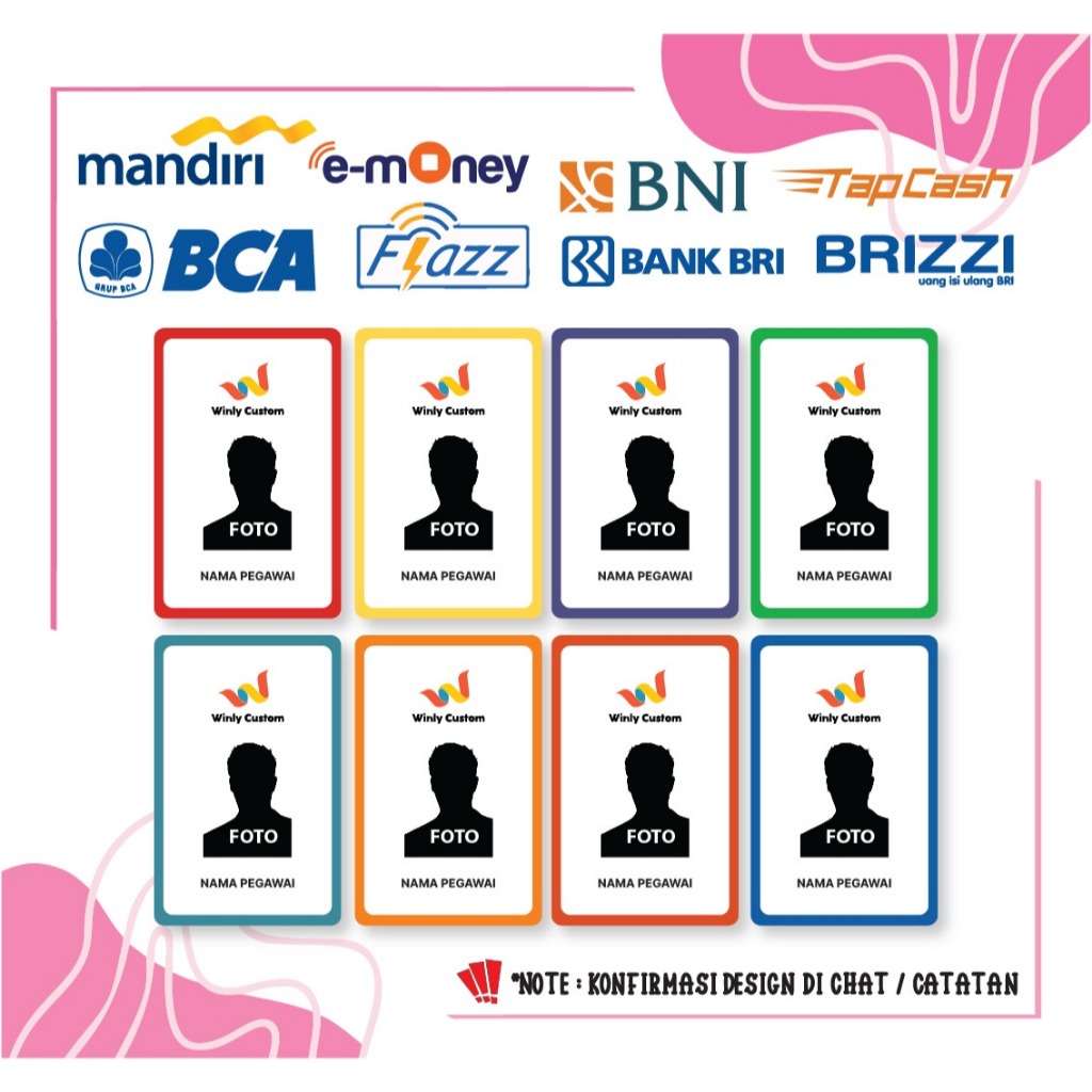KARTU E MONEY ID CARD KARTU PEGAWAI ETOLL EMONEY MANDIRI BCA FLAZZ BNI TAPCASH BRI BRIZZI - 1 SISI