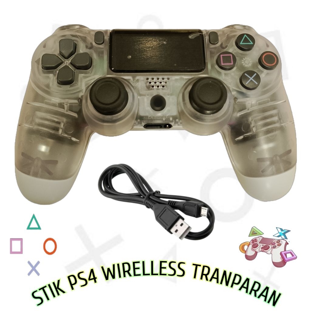 Stik Wirelless Controller PS4 Transparan / Joystick PS4