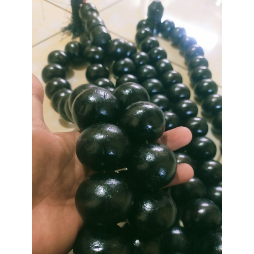 tasbih super jumbo besar 40mm tasbih hiasan dinding tasbih 99 butir tasbih kayu hitam