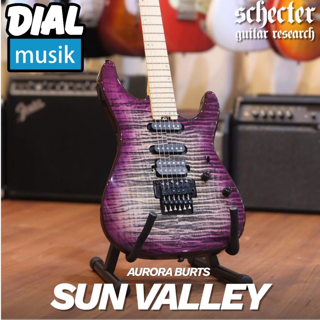 Schecter Sun Valley SS FR III in Sky Aurora Burts - Gitar Elektrik Schecter Sun Valley Floyd rose - 