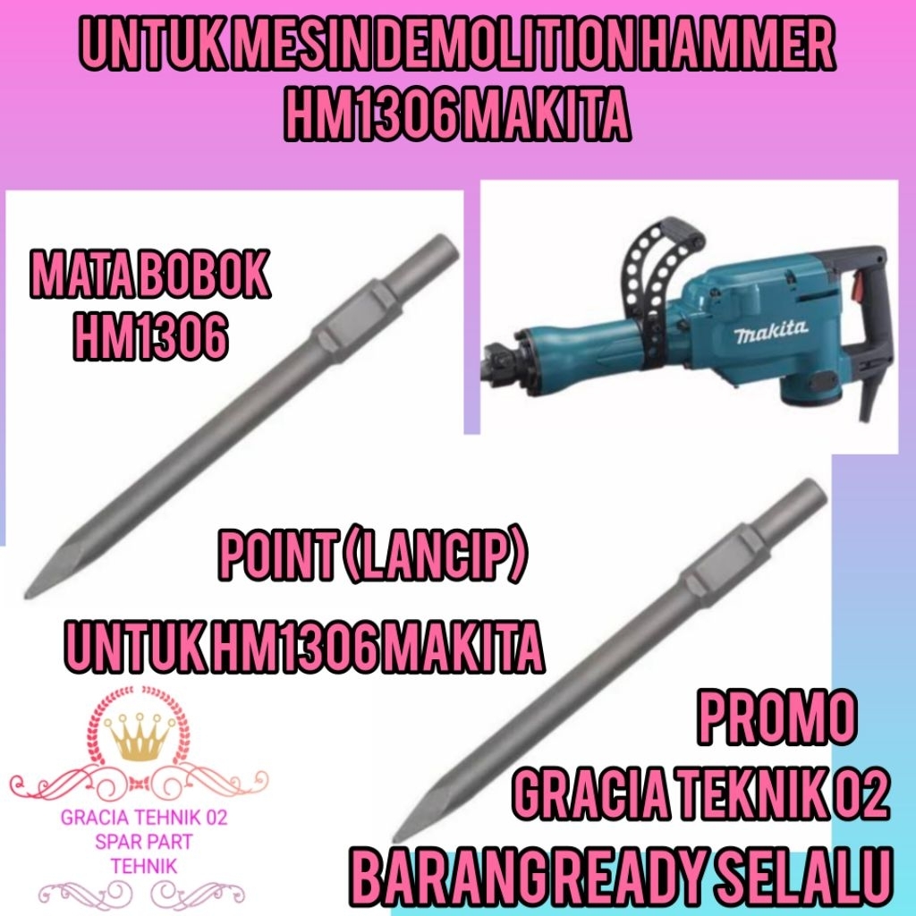 MATA BOR HM1306 MAKITA MATA BOR JACK HAMMER MAKITA HM1306 HEX30 MATA BOBOK HM1306 POINT (LANCIP) HM1