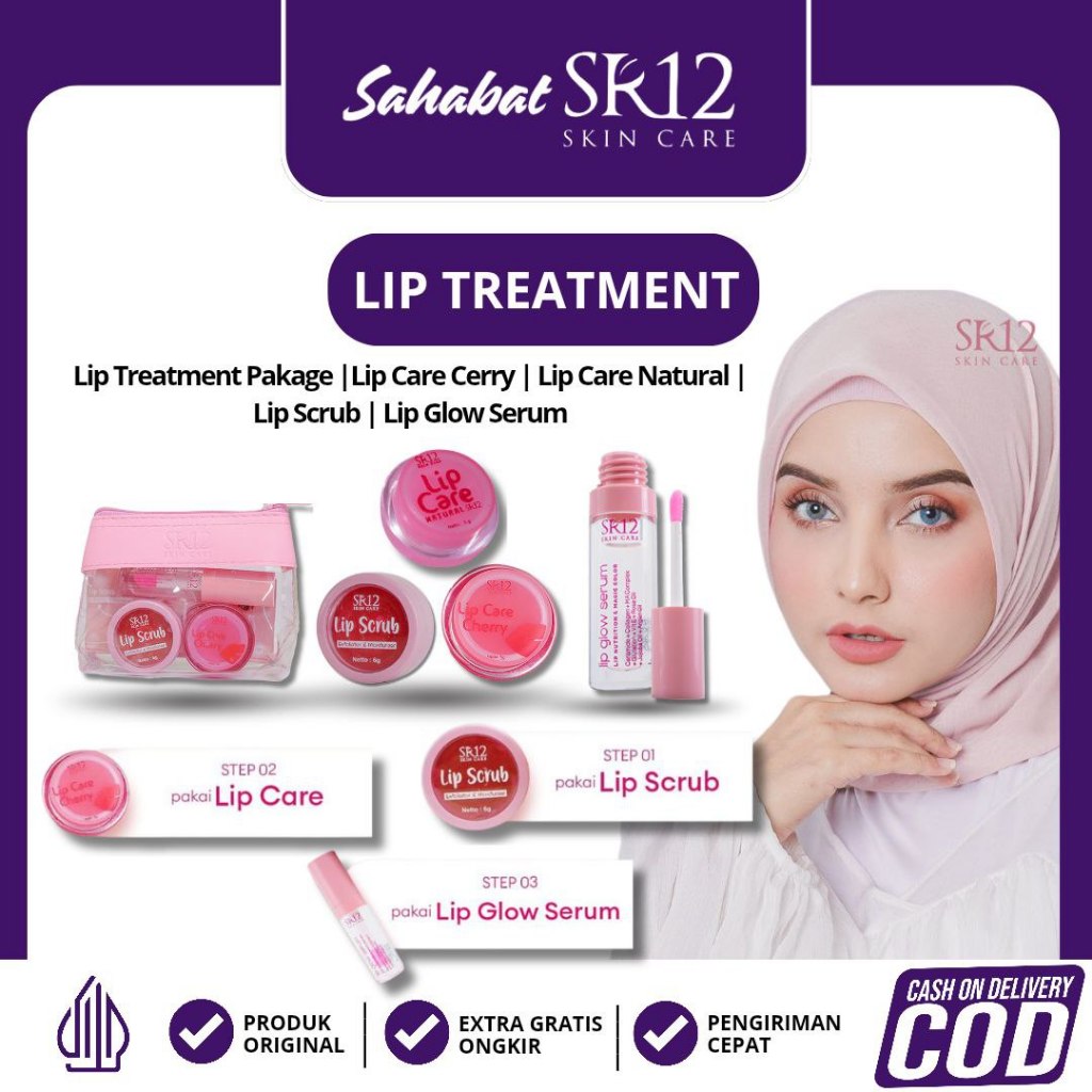 LIP TREATMENT SR12 PACKAGE / Lip Care Cherry SR12 / Lip Scrub SR12 / Lip Glow Serum SR12