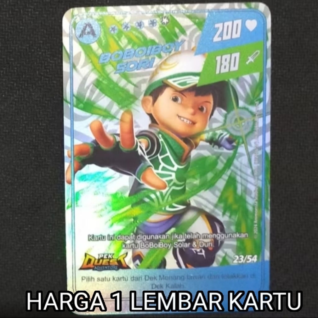 Boboiboy Monsta Galaxy Card Boboiboy Sori Dari Pek Quest Adventure (Silver)