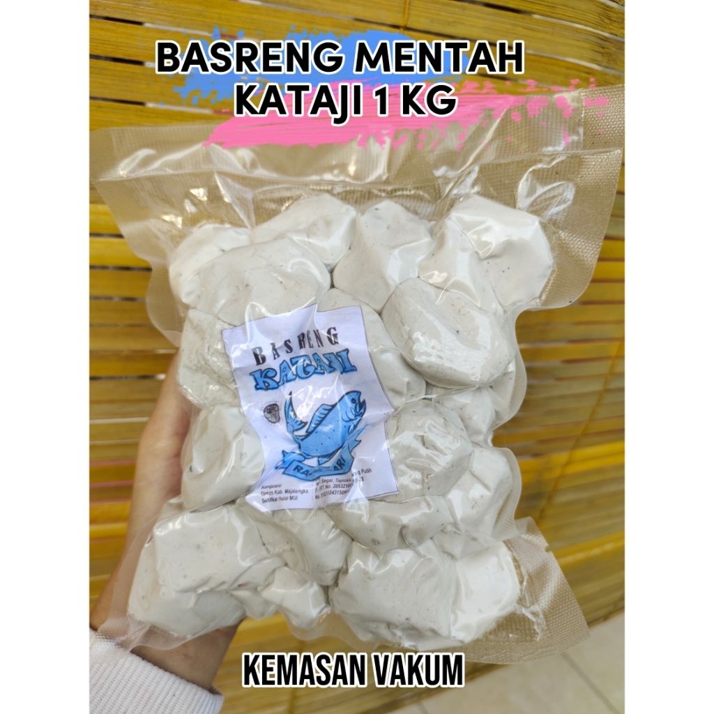 Basreng kataji mentah 1 kg (kemasan vakum) - bakso goreng ikan