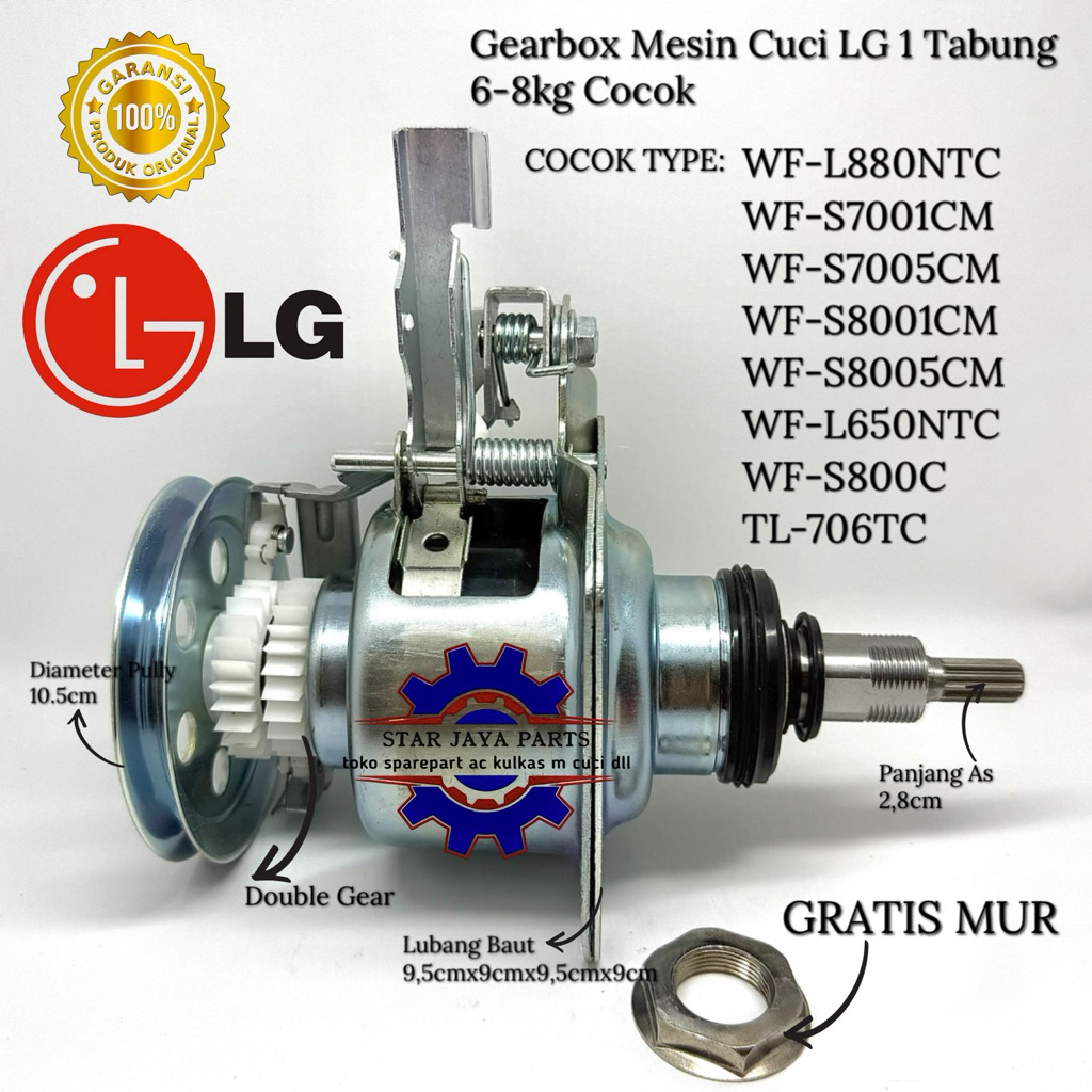 PROMO GRATIS MUR Gearbox Mesin Cuci WF-L880NTC S7001CM S7005CM S8001CM S8005CM L650NTC S800C 706TC L
