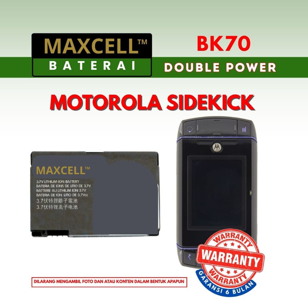 Baterai BK70 Compatible MTRL sidekick Double Power