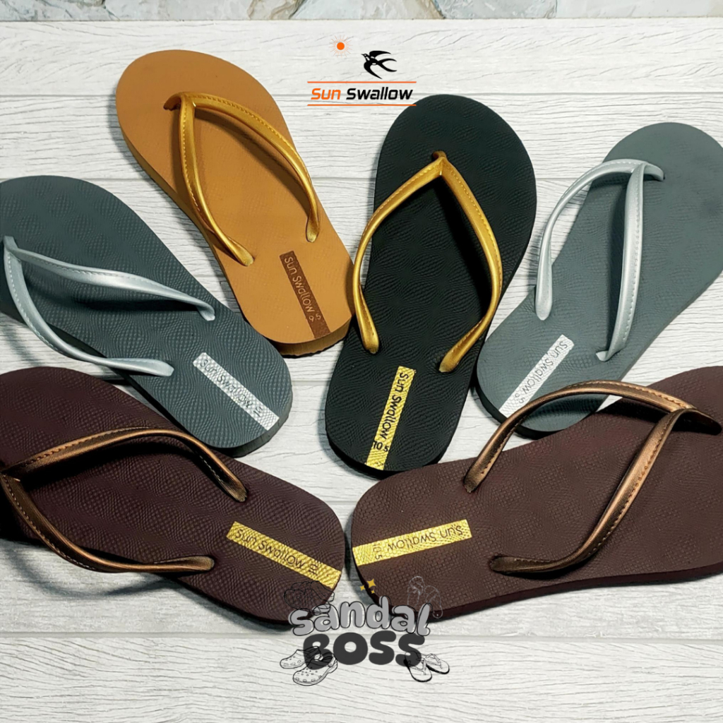 Sun Swallow Sandal Jepit Karet Wanita Sendal Tokyo Polos Ukuran Size 35 - 40 Empuk Elegan Anti Slip