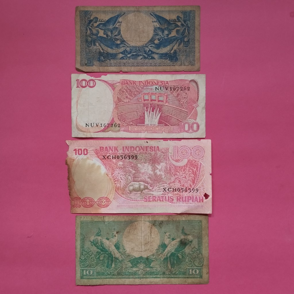 Uang Kuno Kertas Rp 5, Rp 10 Dan Rp 100 UK 063