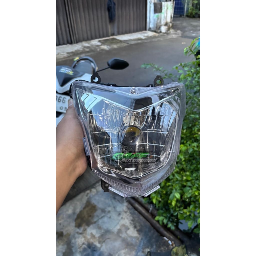 reflektor lampu depan cb150r old fullset lampu led H4 cahaya biled lampu depan cb150r lama