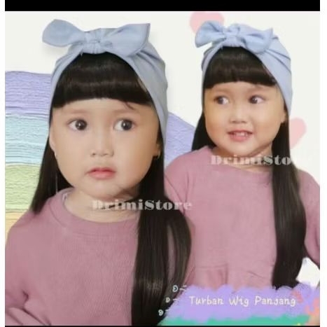 turban wig panjang anak
