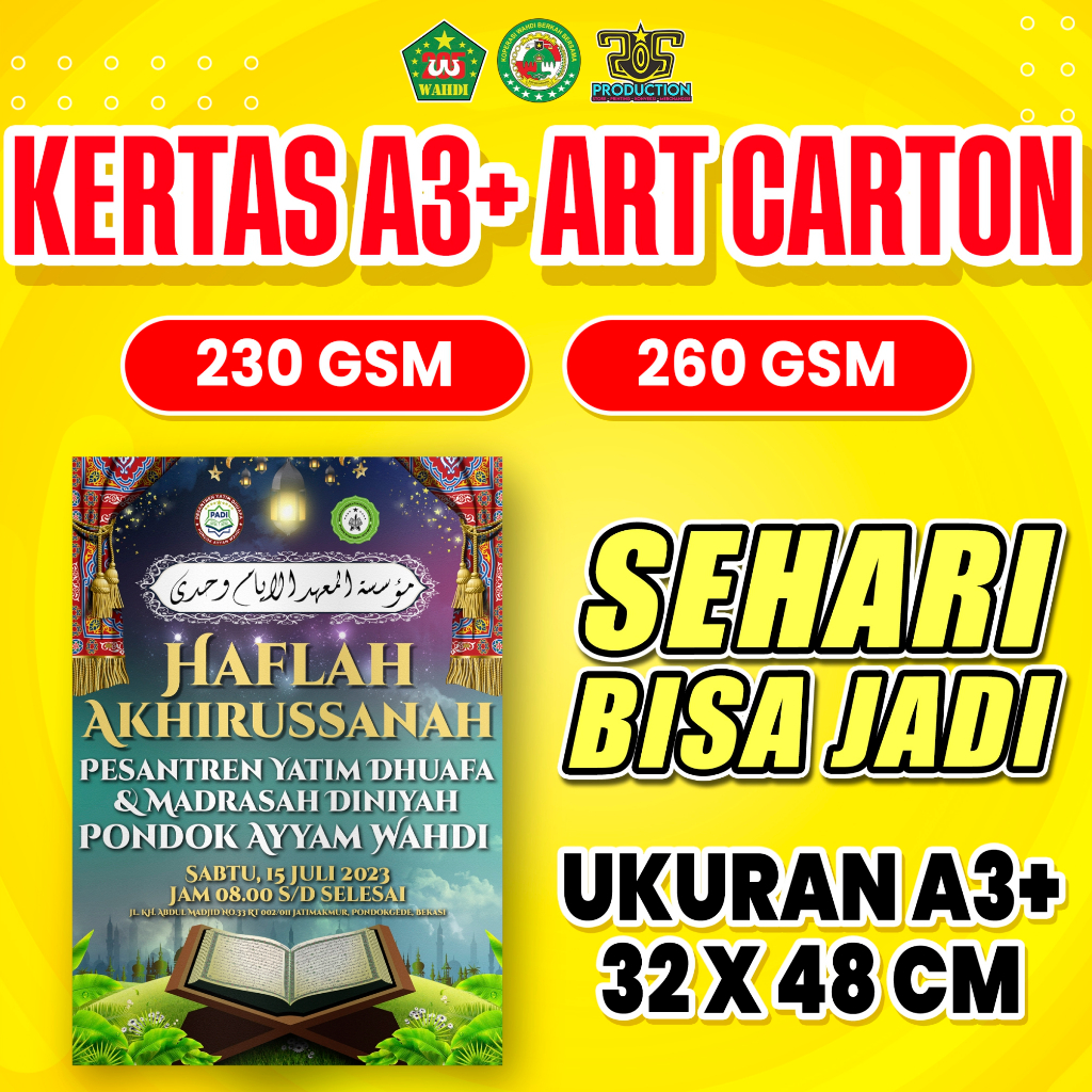 Cetak A3+ | Print A3+ MURAH | Art Carton 230 - 260 | 1 Sisi / 2 Sisi