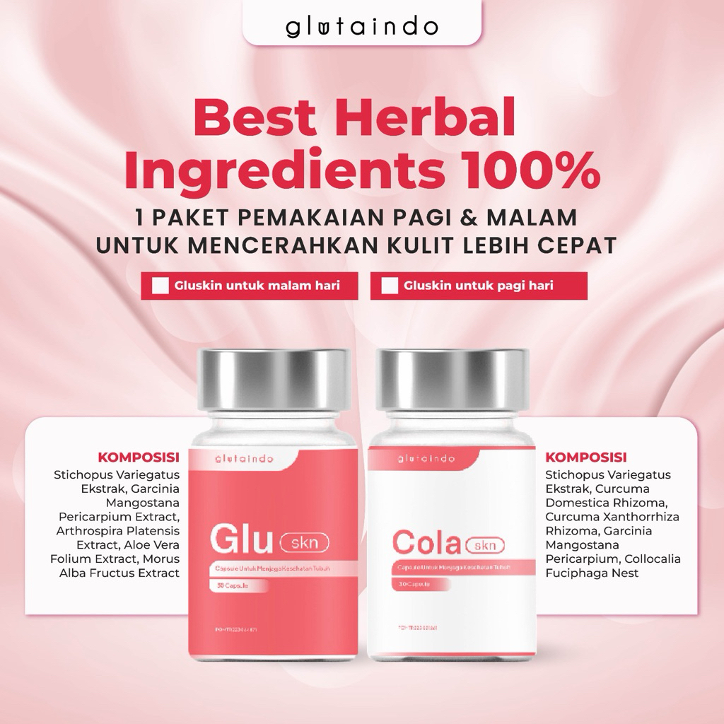 Glutaindo Duo Whitening - Suplemen Pemutih Kulit Seluruh Badan