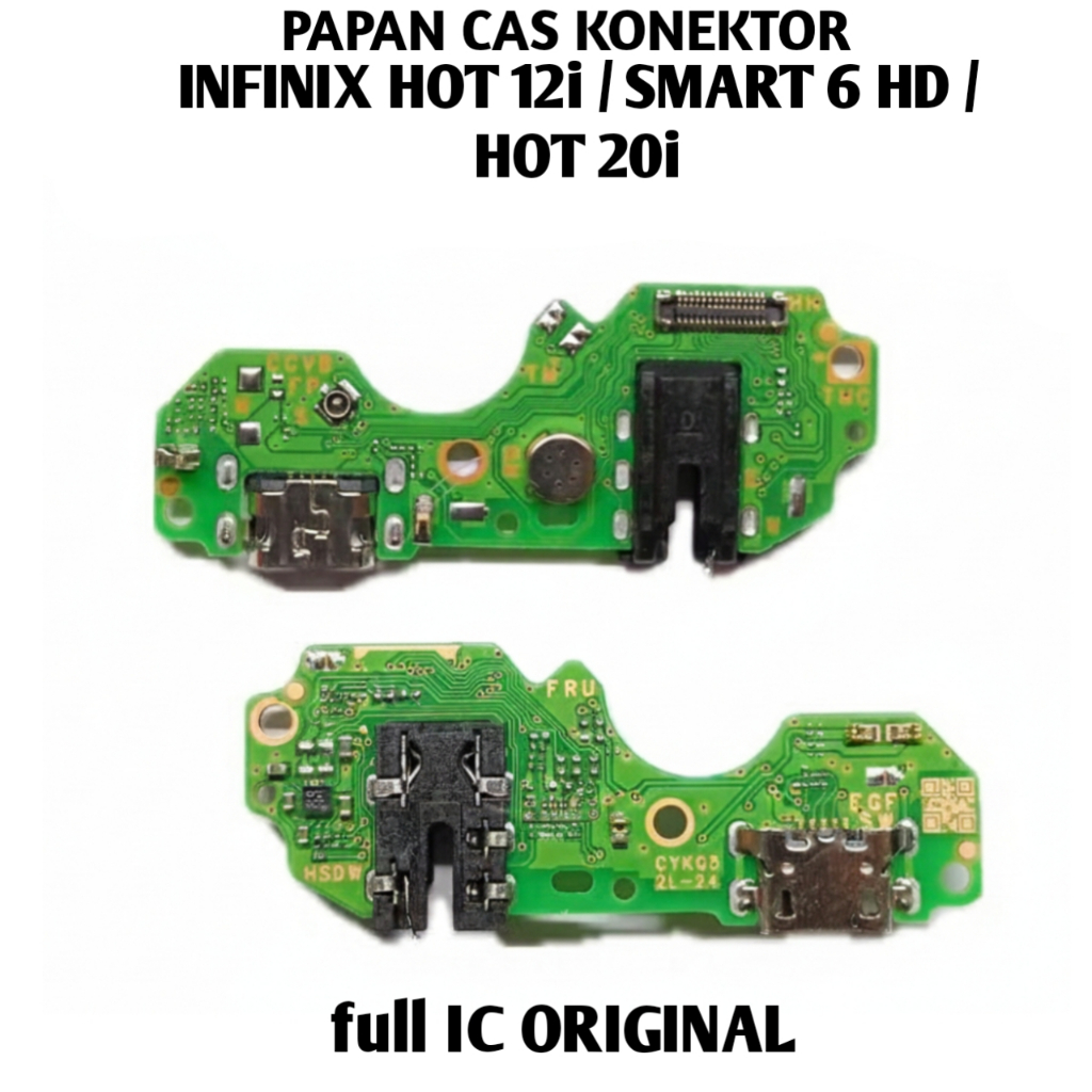 papan cas infinix smart 6 HD X6512 original konektor pcb full ic charger board pengganti conektor mi