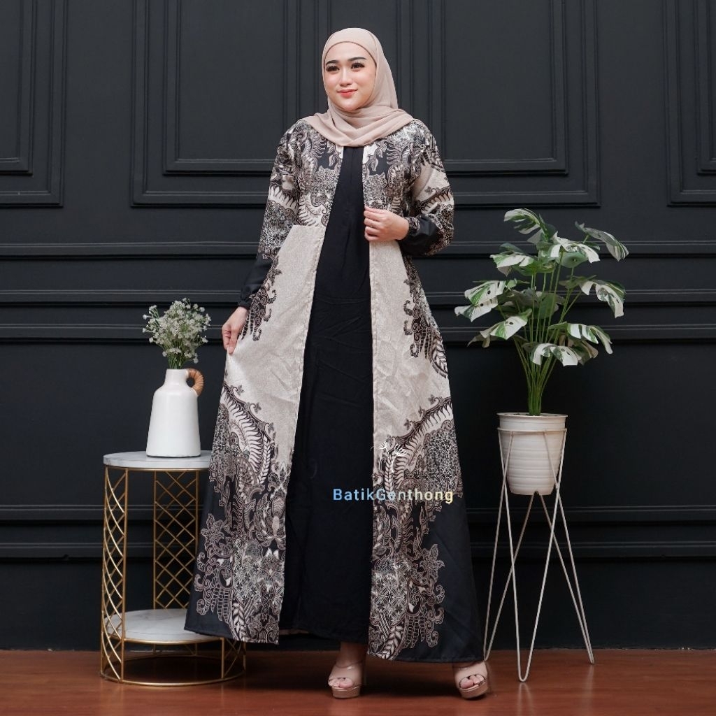 Gamis Batik Jetblack Motif Shasana Busui Jumbo LD100 LD110 LD120 LD130 Baju pesta Wanita Muslimah Te