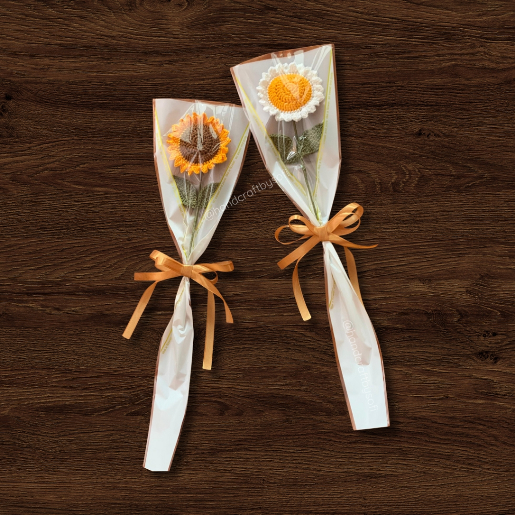 READY Buket Rajut Bunga, Buket Rajut Satuan, Buket Bunga Rajut, Buket Rajut Mini, Buket Rajut Mataha