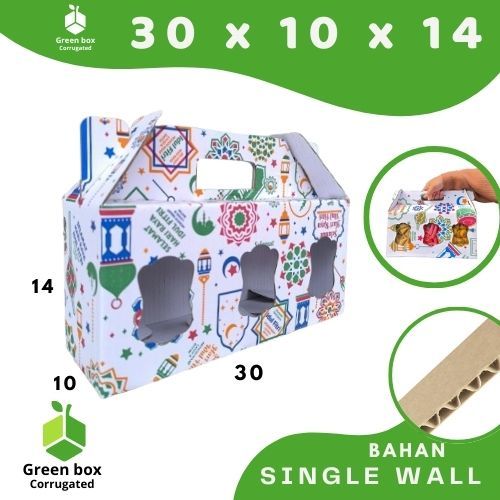 Box Jinjing Kuker jar 30x10x14 Toples Tabung isi 3 750 Jinjing Gable Box Jar idul fitri/Box Kue Keri