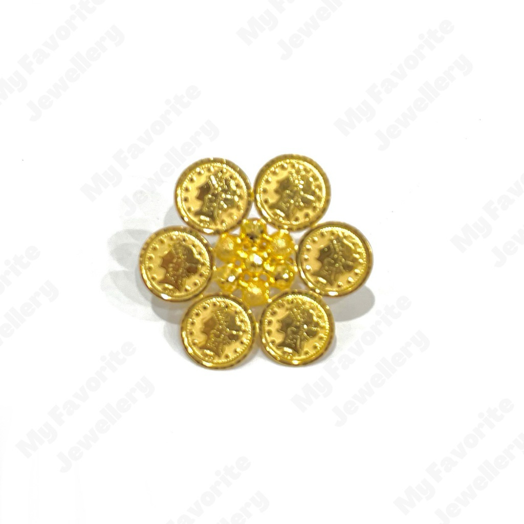 Cincin Adjustable Koin Variasi Boba Emas Asli Kadar 700 16K