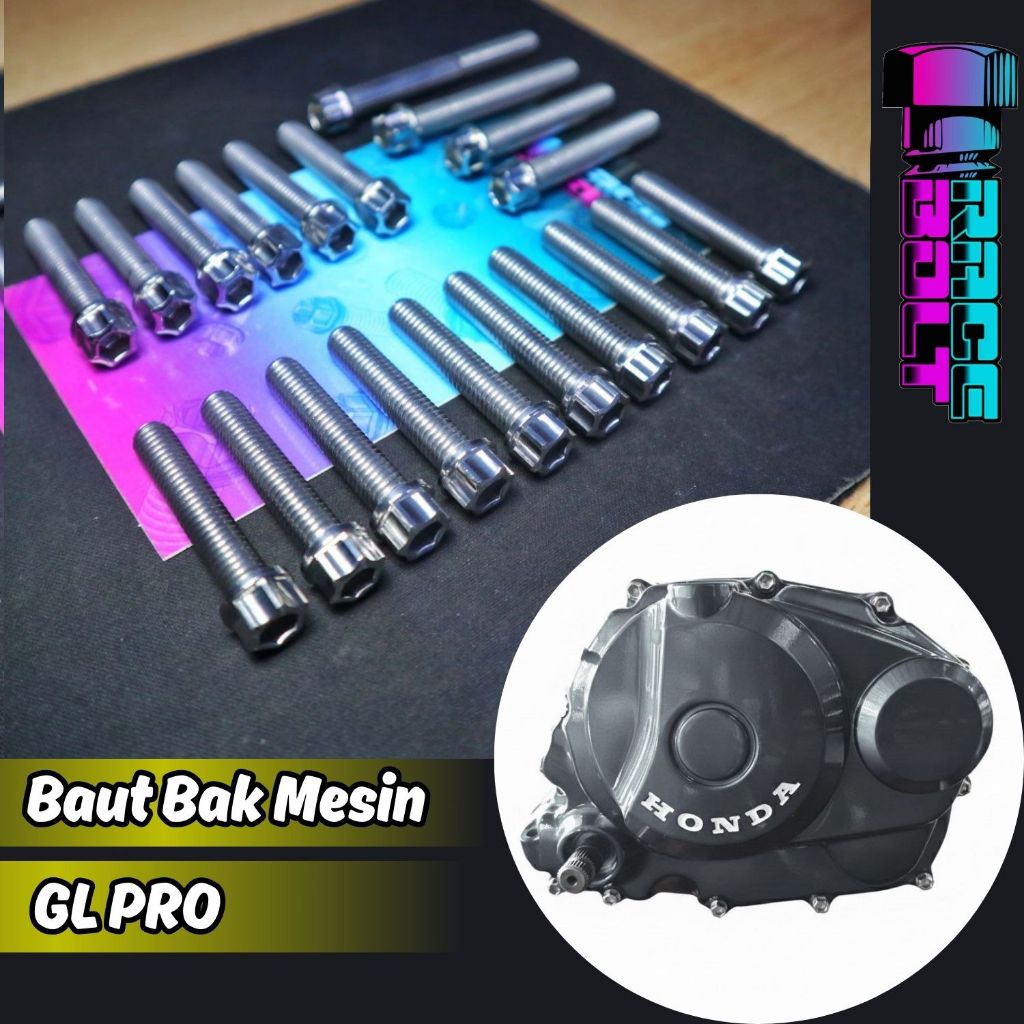 Baut Blok Bak Mesin GL Pro dan GL Series Stainless Kanan kiri Krengkes Model Probolt 2 kunci