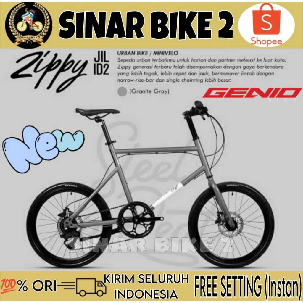 Sepeda Minivelo GENIO ZIPPY JILID 2 Ukuran 20 Inch 8 Speed