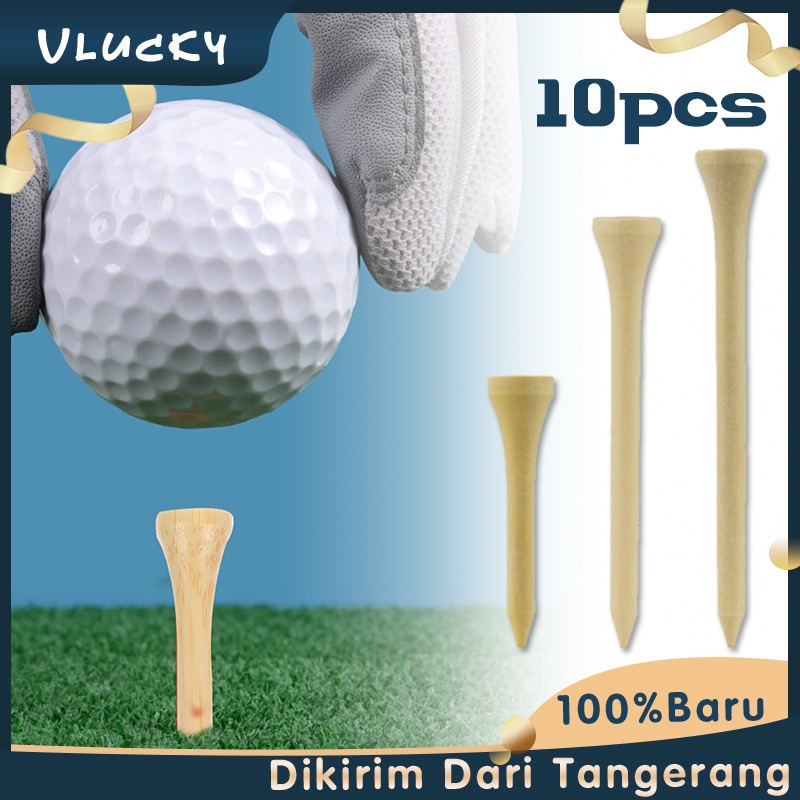 42mm/70mm/83mm Golf Bamboo Tee Isi 10 Tee Golf Profesional Aksesoris