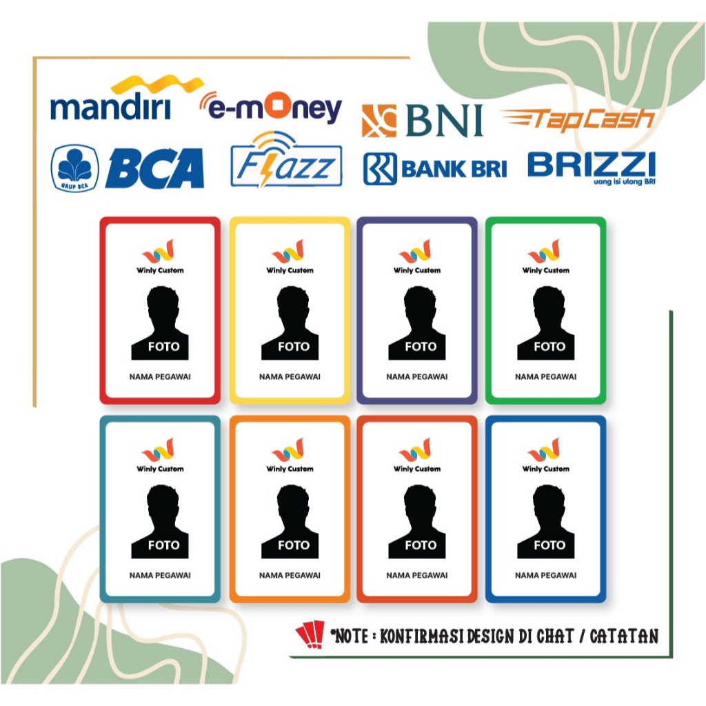 KARTU E MONEY ID CARD KARTU PEGAWAI ETOLL EMONEY MANDIRI BCA FLAZZ BNI TAPCASH BRI BRIZZI - 1 SISI