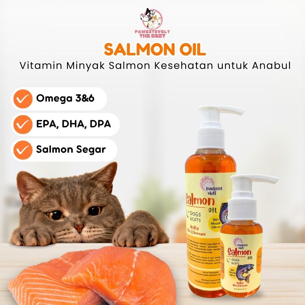 Minyak Salmon Kucing Anjing Salmon Oil Vitamin Minyak Ikan Salmon Untuk Vitamin Bulu Kucing Anjing