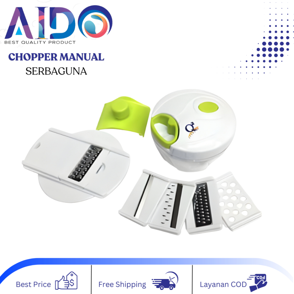 Chopper tarik blender manual tanpa listrik Chopper tangan pencacah bumbu / Mini cutter onion slicer