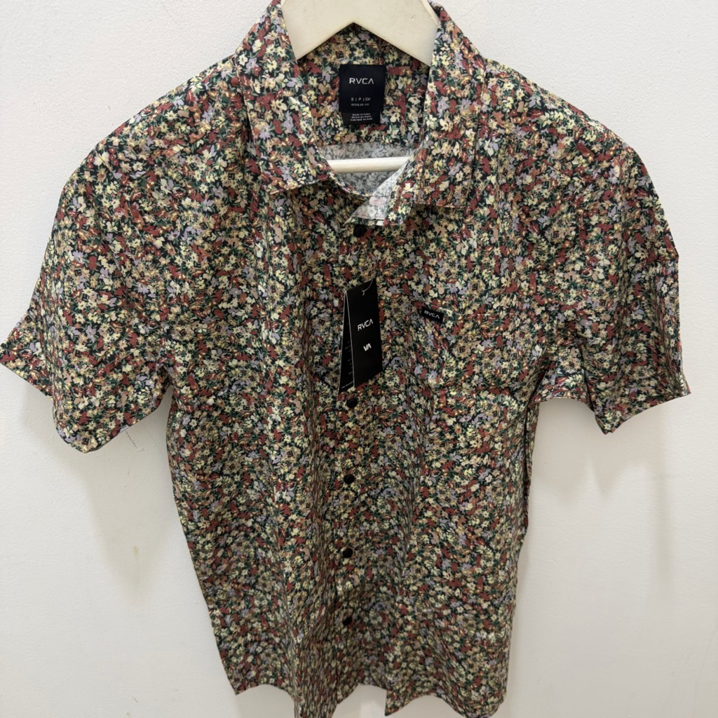 Kemeja Pria Rvca Original Heavy Bloom Black New