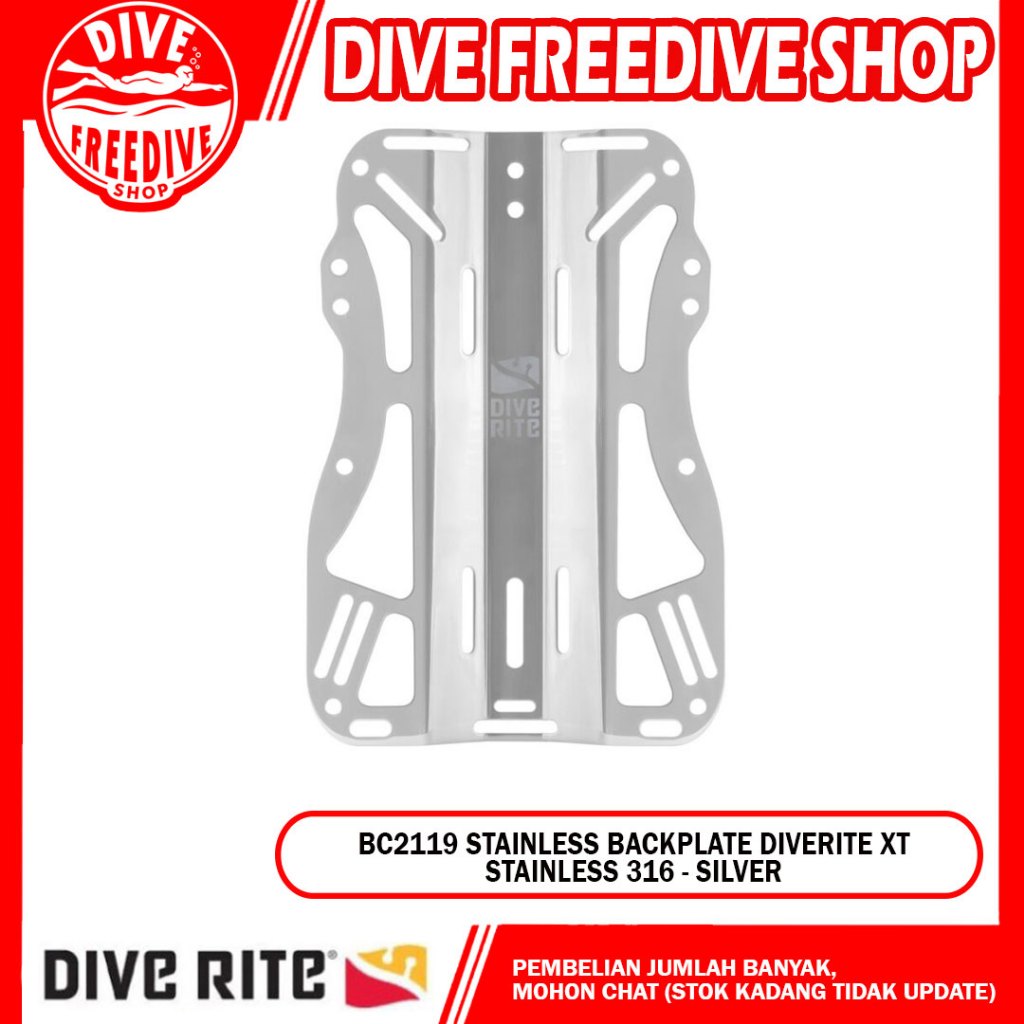 BC2119 Backplate Diverite XT Stainless 316 Dive Rite BCD Technical Back Buoyancy Accessories Scuba D