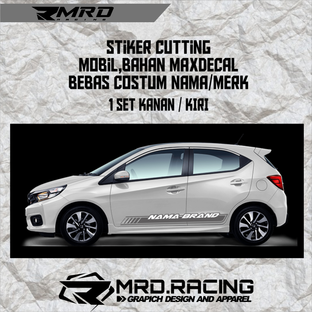 Stiker cutting mobil costum,stiker list body mobil samping,premium