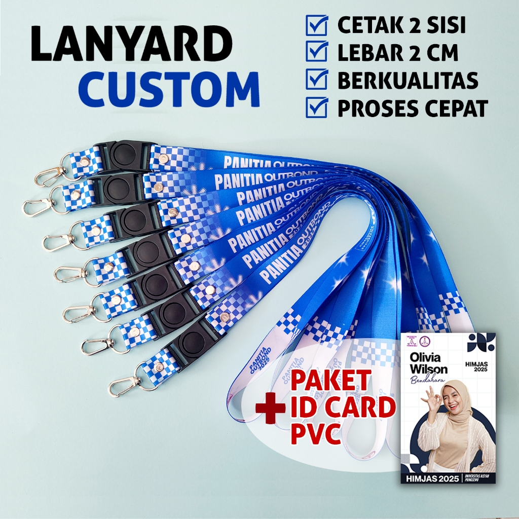 LANYARD PRINGSEWU LAMPUNG Cetak Lanyard Custom Lengkap Dengan ID CARD lebar 2 Cm Cocok digunakan unt