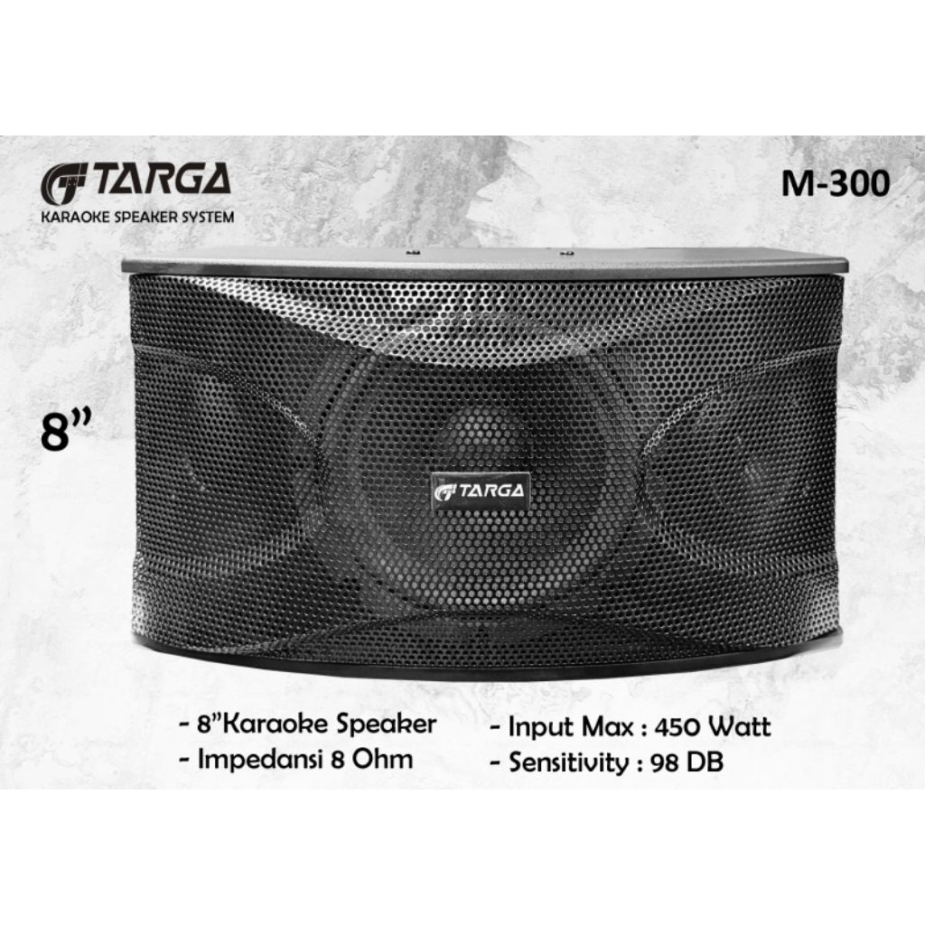 SPEAKER KARAOKE TARGA M300 KARAOKE SPEAKER SYSTEM  8 INCH 450 WATT TARGA M 300