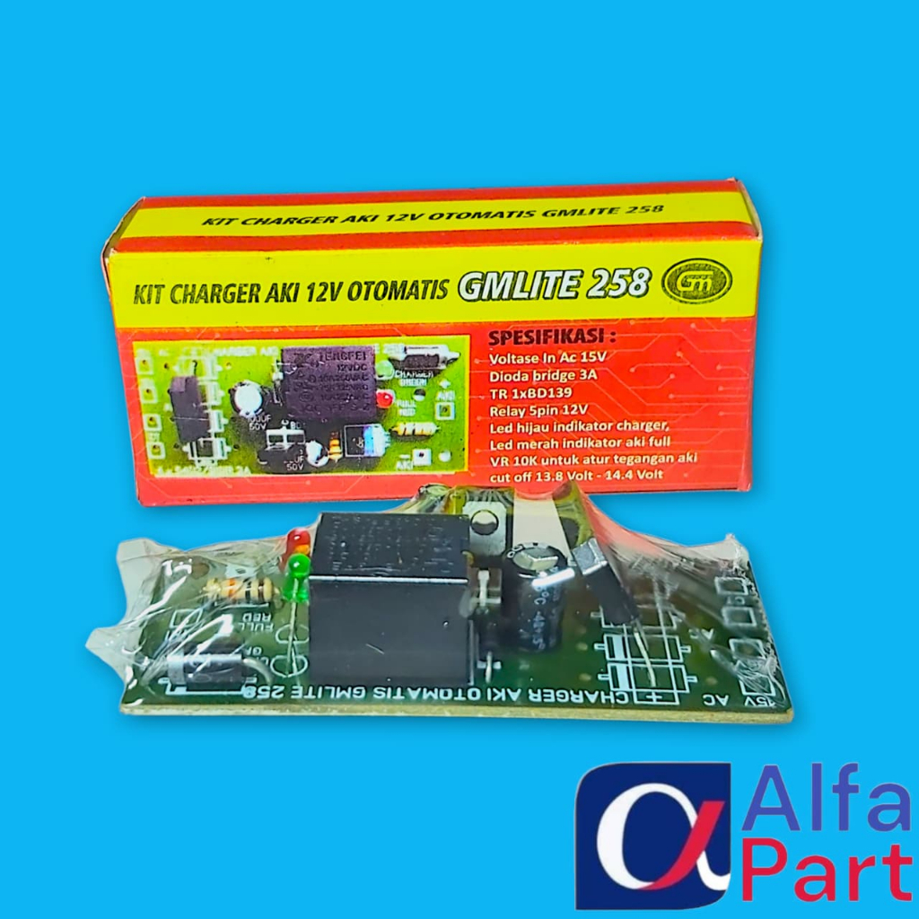 KIT CHARGER AKI 12V OTOMATIS GMLITE 258