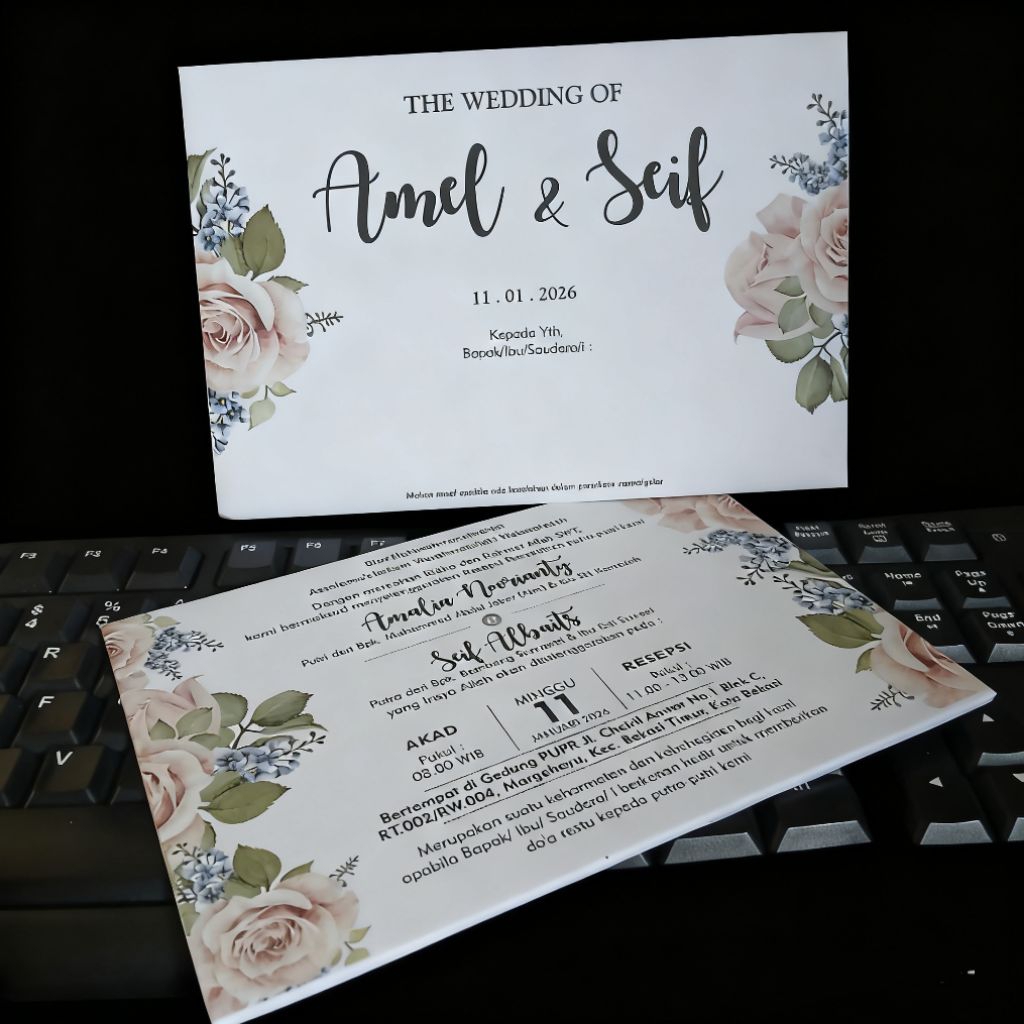 Undangan Pernikahan Hardcover Simple kekinian Murah UP 031