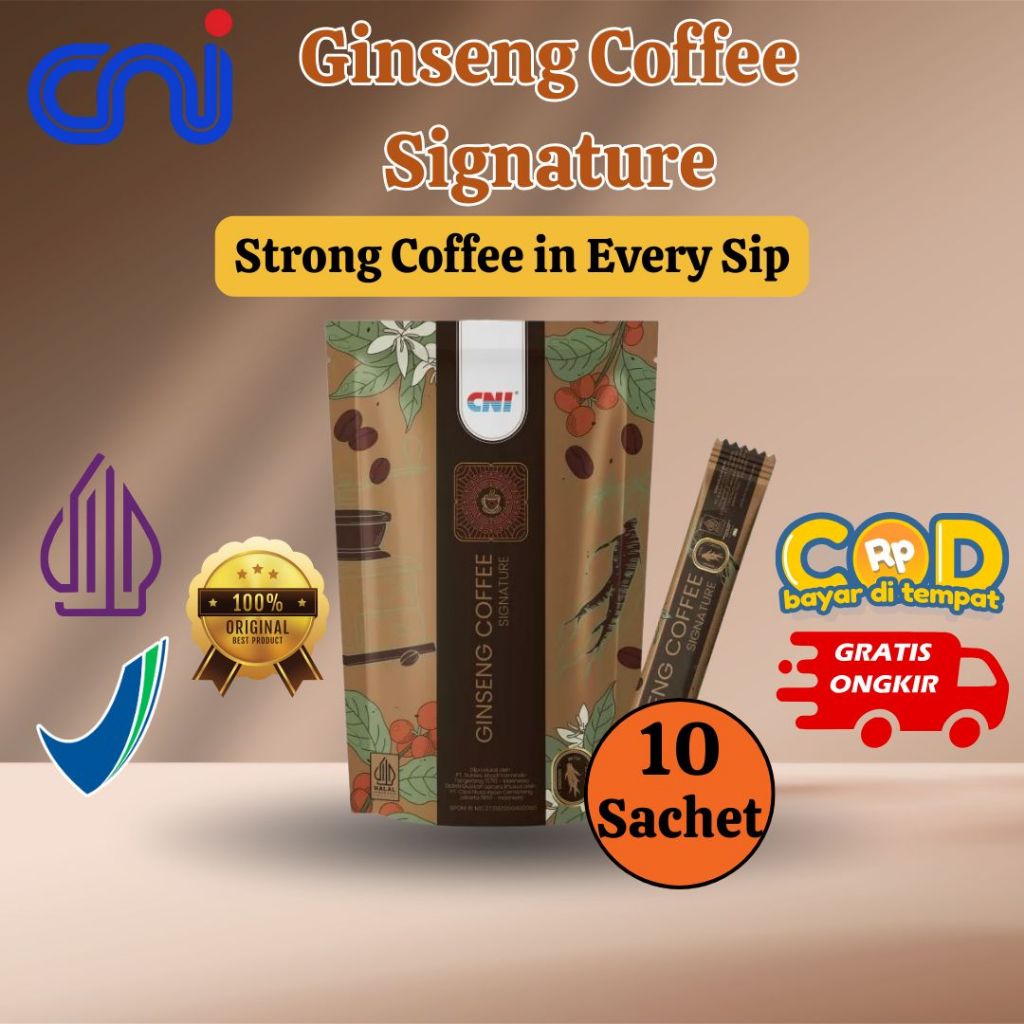 CNI Ginseng Coffee Signature 10 Sachet Kopi Ginseng CNI dengan Aroma Rasa Khasiat Lebih Kuat