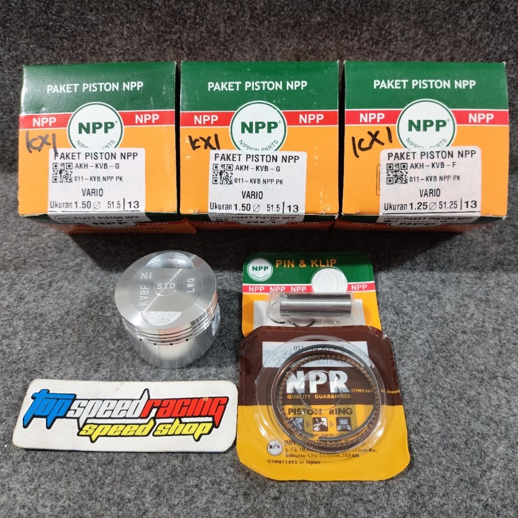 PISTON NPP SEHER UKURAN 50 / 51,25 / 51,5 / 51,75 PEN 13 BUAT HONDA VARIO 110 KARBU