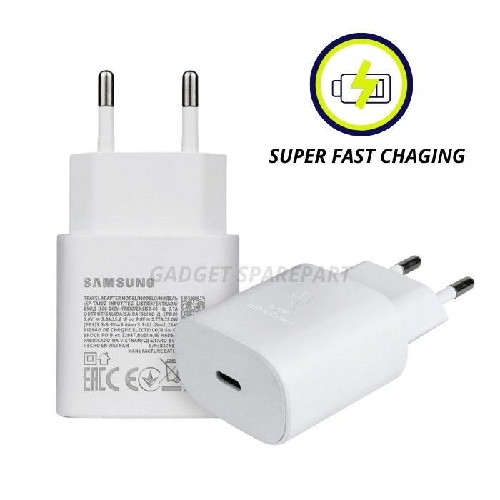 CHARGER SAMSUNG 25 WATT NOTE 10 TA800 (BATOK) / CHARGER SAMSUNG TA800 FAST CHARGING
