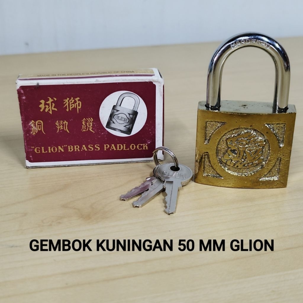GEMBOK PINTU PAGAR 50 MM KUNINGAN GLION