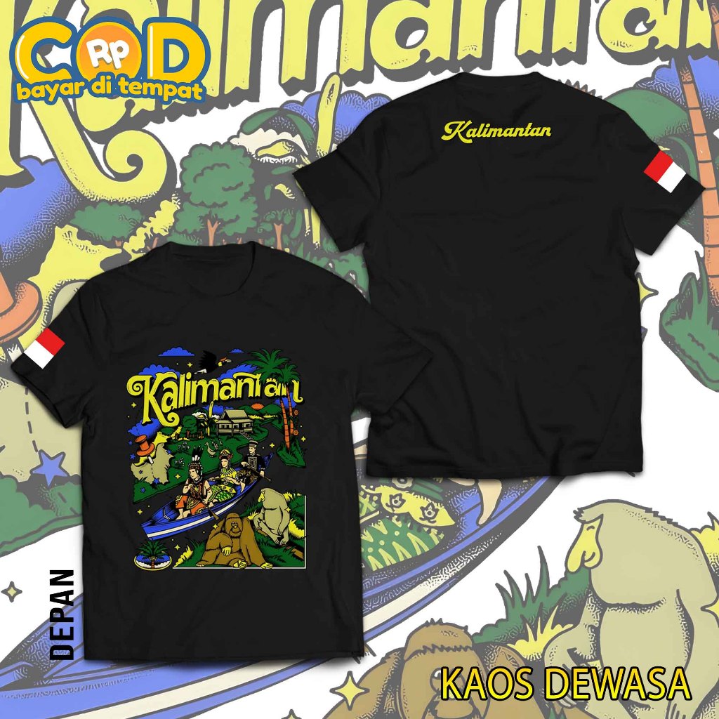 Atasan Pria Wanita Dewasa Motif Kalimantan Baju Budaya Tradisional Kalimantan Bahan Combed 24s