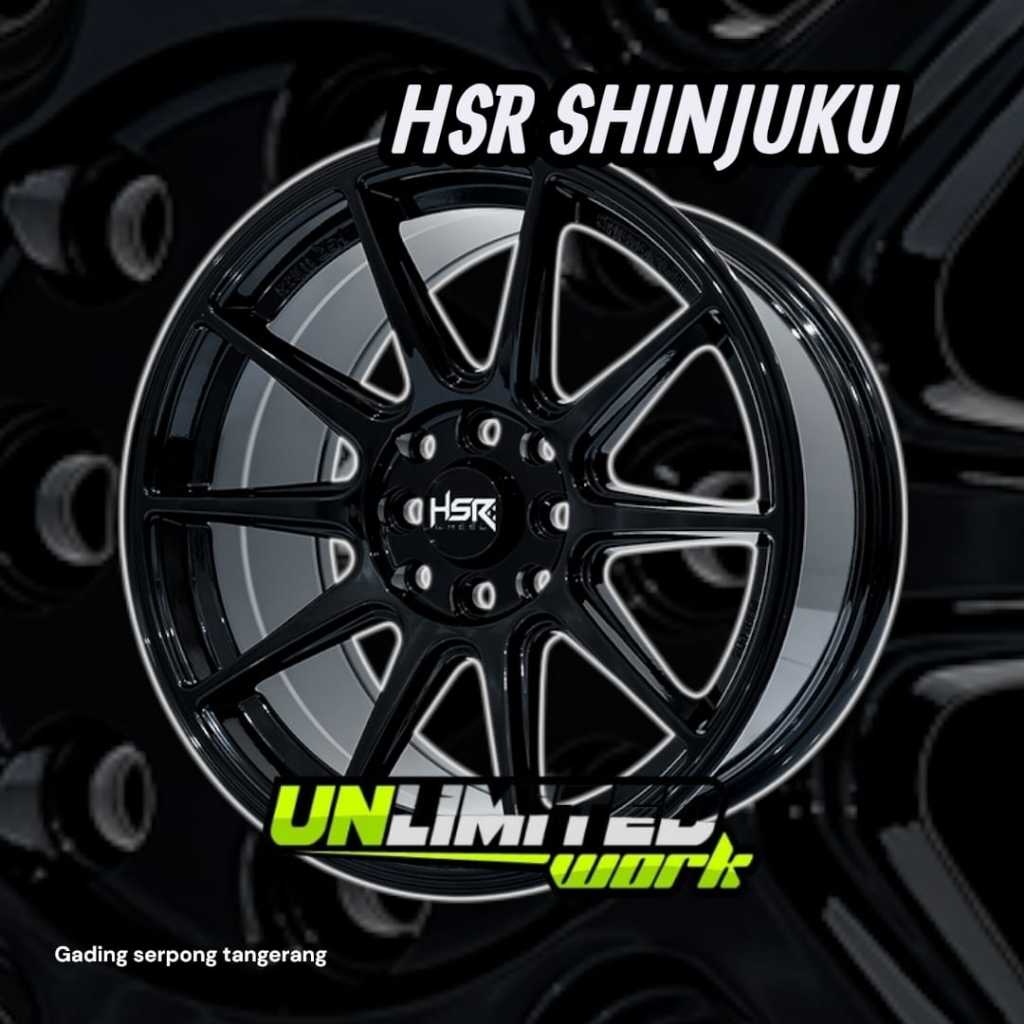 VELG MOBIL SHINJUKU r16 model RADIANT BLACK lebar 7/8 VELG RACING ORIGINAL HSR