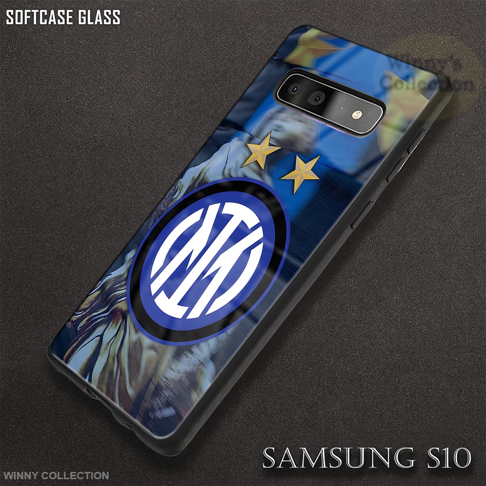[W05] Softcase Kilau Kaca Glossy SAMSUNG S10 | S10 PLUS | Motif Inter Milan | Kesing Samsung S10 S10