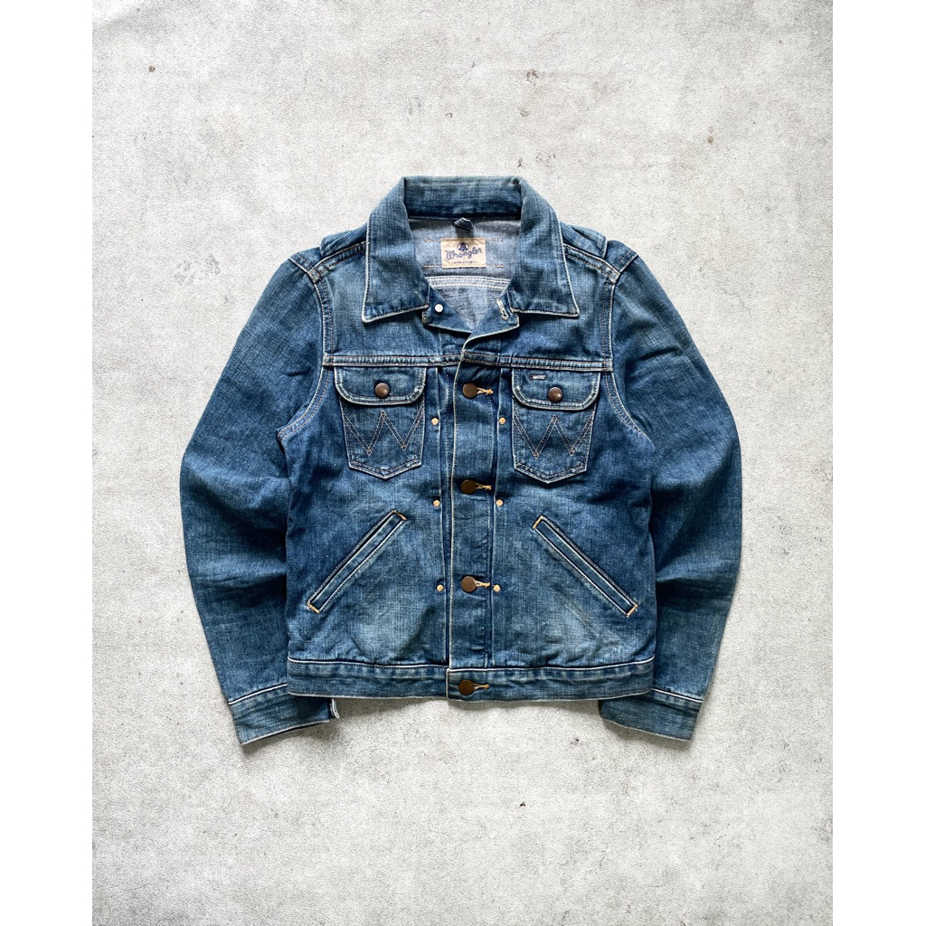 Vintage Repro Blue Bell by Beams Blue Denim Jacket Distressed Trucker Fading