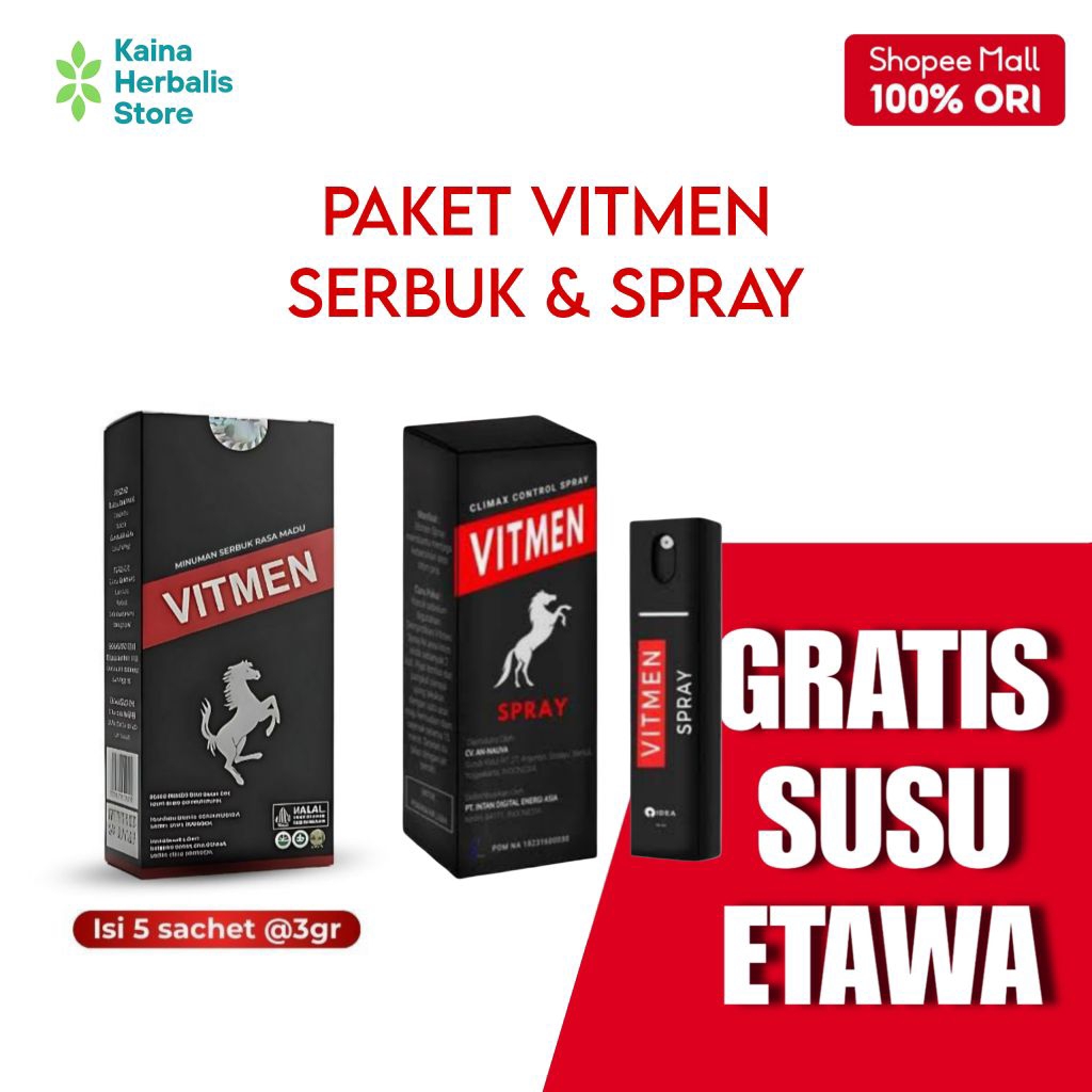 Vitmen 1 Box Isi 5 Sachet - Herbal Alami, Meningkatkan Stamina, Aman untuk Pria Dewasa