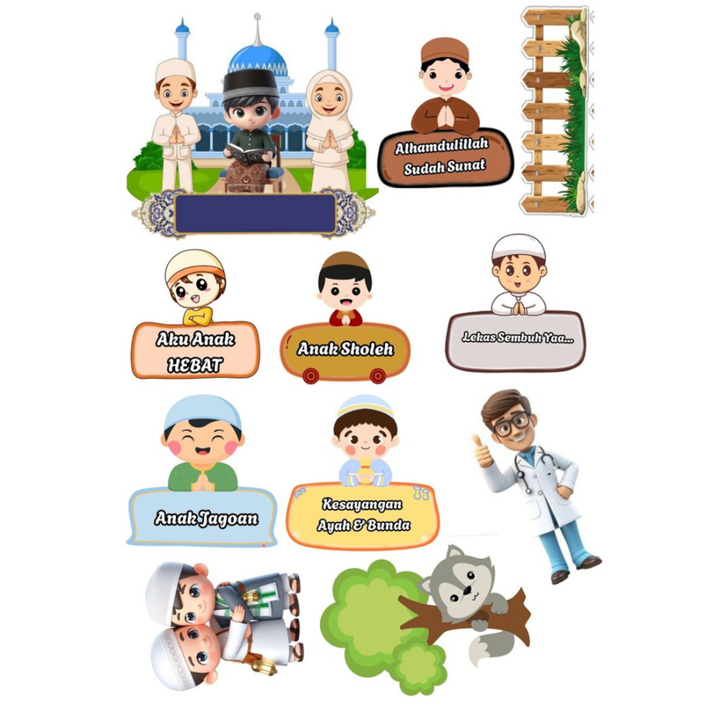 Topper KHITAN Custom Nama / Hiasan Kue Ultah Sunat/ Topper KHITAN